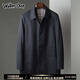 Walker Shop風(fēng)衣男中長(cháng)款秋季新款【精選長(cháng)絨棉】輕奢商務(wù)休閑防風(fēng)純棉外套男 藏青色-常規款（無(wú)開(kāi)叉）6815 L /175