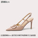 Lily Wei【郁金香】氣質(zhì)名媛高跟鞋包頭裸色溫柔風(fēng)涼鞋小碼情人節禮物 裸色【跟高8cm】 35