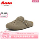 Bata勃肯鞋女2025夏商場(chǎng)新款英倫風(fēng)牛剖皮厚底洞洞一腳蹬USK06BH5七夕 灰色 36