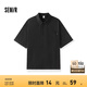 森馬（Semir）短袖襯衫男純棉襯衣寬松假兩件外套夏季漫畫風(fēng)印花上衣戶外潮 黑色90001 L