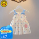 G.DUCKKIDS童裝女童連衣裙夏季嬰兒童公主裙夏天薄款女寶寶裙子嬰幼童吊帶裙 粉色 80 (建議寶寶8-10公斤 12-24個
