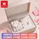 歐利時（OLEVS）瑞士認(rèn)證品牌手表女簡約氣質(zhì)女士手表小巧輕奢防水陶瓷石英腕表 升級加強版-鋼帶玫白女-禮盒裝