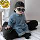 G·DUCK KIDS嬰兒衣服春秋季男寶寶牛仔連體衣春裝洋氣韓版嬰幼兒早春外出爬服 牛仔爬服 66cm