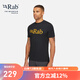 Rab春夏新品男士修身戶外休閑運(yùn)動柔軟舒適速干排汗T恤短袖 QCC-02 黑灰色 S