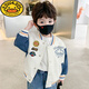 G.DUCKKIDS男童棒球服外套春秋款2024新款兒童衣服炸街帥氣時(shí)髦春裝韓系上衣 藍色 110 建議3-4歲