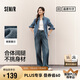 森馬（Semir）森柔牛仔|牛仔褲女時尚拖地褲顯腿長2025春季闊腿褲109925124001