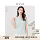 JESSIE精致蕾絲繡花拼接圓領(lǐng)套頭小上衣女夏新款 綠色 S