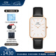 丹尼爾惠靈頓（DanielWellington）dw手表 男士大方表復(fù)古簡約歐美腕表 七夕情人節(jié)禮物送男友 黑表帶白盤DW00100450