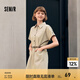 森馬（Semir）連衣裙女氣質工裝裙子夏天女裝24夏純棉polo領短裙 淺卡其50301 M