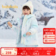 巴拉巴拉童裝女童羽絨服冬裝外套連帽兩件套 藍(lán)紫色調(diào)00387-白鴨絨 130cm 充絨量45g