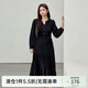 纖莉秀【優(yōu)雅知性氣質(zhì)收腰顯瘦連衣裙】大碼女裝胖mm2025春裝新款4260 黑色 5XL