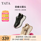 他她（TATA）厚底休閑慢跑鞋女鞋棕色松糕鞋運(yùn)動(dòng)鞋秋新款DWGA3CM4 黑/金 35