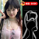 BIBK德國女士絲帶蕾絲飄帶疊戴層次感設計細窄薄紗長條絲巾鎖骨項鏈 白色疊層蕾絲絲巾