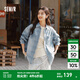 森馬（Semir）森柔牛仔|商場(chǎng)同款牛仔襯衫女oversize春季2025新款格紋襯衣 藍色調00388 S (155) 80A