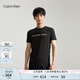 Calvin Klein Jeans夏季男女情侶中性年輕ck多色印花透氣修身短袖T恤J320931 BEH-太空黑 L （推薦145-160斤）