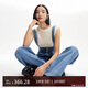 VEROMODA 牛仔褲2025春季新款可拆背帶高腰三?？畚⒗硯Ｗ醒?25164004