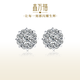 鑫萬(wàn)福女人花系列鉑金群鑲鉆石耳釘克拉效果結婚耳飾送女友生日告白禮物 PT950鉑金共42分/對