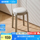 全友家居凳子家用塑料凳可疊放高腳餐桌軟包凳入戶換鞋凳家具KD 柔灰白|塑料凳*4