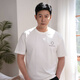 倉石一樹(shù)陸毅同款短袖短褲套裝男夏新款黑白刺繡五分褲索羅娜T恤圓領(lǐng)上衣 白色T恤 L
