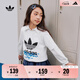 adidas男女大童純棉運(yùn)動(dòng)上衣圓領(lǐng)短袖T恤兒童夏季阿迪達(dá)斯三葉草   白色/鳥(niǎo)羽藍(lán)   152