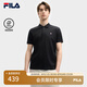 FILA 斐樂官方男裝短袖POLO衫2025夏季新款翻領(lǐng)休閑簡約針織上衣 正黑色-BK XL 180/100A/XL