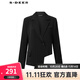 S.DEER圣迪奧女裝西裝領(lǐng)一?？鄄灰巹t西裝外套S24282203 黑色/91 S 160
