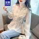 羅蒙（ROMON）雪紡襯衫女秋裝2025新款秋季小衫收腰別致中式女裝中國風(fēng)長(cháng)袖上衣 圖片色 L -105-115斤
