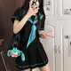 帶寶樂初音未來cos服全套jk兩件套裝cosplay卡通動漫周邊二次元服裝可愛 上衣+百褶裙【領(lǐng)巾環(huán)扣】 M