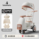 bebehaha搖搖樂(lè )嬰兒搖搖車(chē)推車(chē)二合一兒童手推車(chē)遛娃神器搖依搖車(chē) 【升級坐墊 】旗艦款-橄欖棕