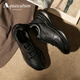雅格獅丹（Aquascutum）男鞋2025新款休閑運(yùn)動(dòng)鞋男士透氣頭層牛皮鞋子男 黑色【英國(guó)百年品牌】 41 (255mm) -適合運(yùn)動(dòng)鞋42碼
