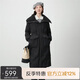 艾萊依羽絨服女仿羊羔毛領(lǐng)拼接長(zhǎng)款時(shí)尚加厚過(guò)膝外套冬 炭黑165