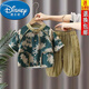 迪士尼（Disney）2025新款寶寶古裝兒童夏裝新中式薄款唐裝漢服男童夏季中國風(fēng)套裝 綠色 110