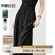 尚都比拉小個(gè)子優(yōu)雅通勤風(fēng)休閑褲女夏季高腰顯瘦顯高直筒褲氣質(zhì)百搭八分褲