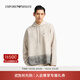 EMPORIO ARMANI/阿瑪尼官方旗艦新款男士寬松休閑復古印花連帽套頭衛衣秋冬 【寬松版】米白色-FB071 L  (推薦：150-170斤)