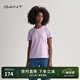 GANT/甘特女士多巴胺秋季新款簡(jiǎn)約寬松休閑風(fēng)純色圓領(lǐng)短袖T恤上衣 525淡紫色 L