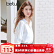 百圖betu女裝2025夏季新款襯衫袖面蕾絲拼接七分袖抗皺襯衫女2503T40 白色 M