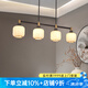 沐影新中式茶室吊燈仿古中國風(fēng)全銅長(cháng)行餐廳燈2023年新款餐桌吧臺燈 4頭餐廳燈-長(cháng)103cm