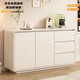 DeRUCCI HOME慕思奶油風(fēng)全實(shí)木餐邊柜靠墻一體家用簡(jiǎn)約斗柜客廳 定制尺寸咨詢(xún)客服 定制715天發(fā)