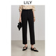 LILY通勤神褲2025秋新款職業(yè)通勤顯瘦高腰九分煙管褲西裝休閑褲女 510黑 L