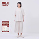 無印良品（MUJI）  IDEE 女式天竺寬版T恤上衣打底衫女款內(nèi)搭25年夏季女裝GA48CC5S 淺灰色 M （155/80A）