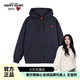 查爾斯桃心連帽衛(wèi)衣男女情侶同款純色基礎(chǔ)百搭運(yùn)動休閑套頭上衣 藏青色 M