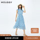 moussy 女裝新品法式度假風(fēng)碎花茶歇裙連衣裙女010HSH30-2981 111淺藍(lán)色 S 00001