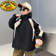 G.DUCKKIDS男童三合一沖鋒衣可拆卸黑色帥氣時髦兒童外套秋冬款上衣男孩秋裝 黑色 160 cm