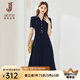 經(jīng)典故事（JANE STORY）2025新款通勤polo領(lǐng)襯衫連衣裙女夏季修身時(shí)尚復(fù)古氣質(zhì)襯衣裙小眾 M05深藍(lán)色 M
