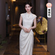 君英賢中式旗袍伴娘服女中國風(fēng)氣質(zhì)優(yōu)雅年輕款高端訂婚禮服新娘敬酒服夏 HZ571香檳色-B款 S