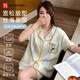 FitonTon女士睡衣女夏季仿棉開(kāi)衫短袖短褲寬松印花顯瘦家居服可外穿睡衣女