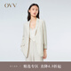 OVV2023春夏新款女裝兩?？燮叻中鋲夯ê?jiǎn)潔休閑通勤正式西服外套 米白（凈色）04 XS