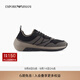 EMPORIO ARMANI/阿瑪尼官方旗艦新款男輕戶(hù)外拼接厚底復古風(fēng)休閑運動(dòng)鞋秋季 M8014-灰色/黑色 41