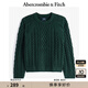ABERCROMBIE & FITCH【反季優(yōu)惠】男裝24秋冬款寬松麻花套頭圓領(lǐng)針織衫KI120-4189 墨綠色 L (180/108A)