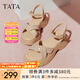 他她（TATA）涼鞋女鞋2025夏季新款休閑厚底法式氣質(zhì)時裝涼鞋女 杏色 36